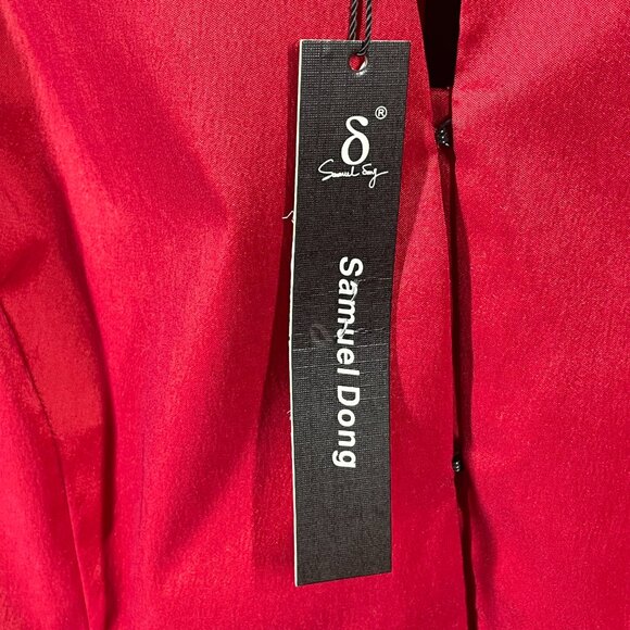 NEW Samuel Dong Jacket Womens Small red blazer designer colorful classic - Picture 5 of 13